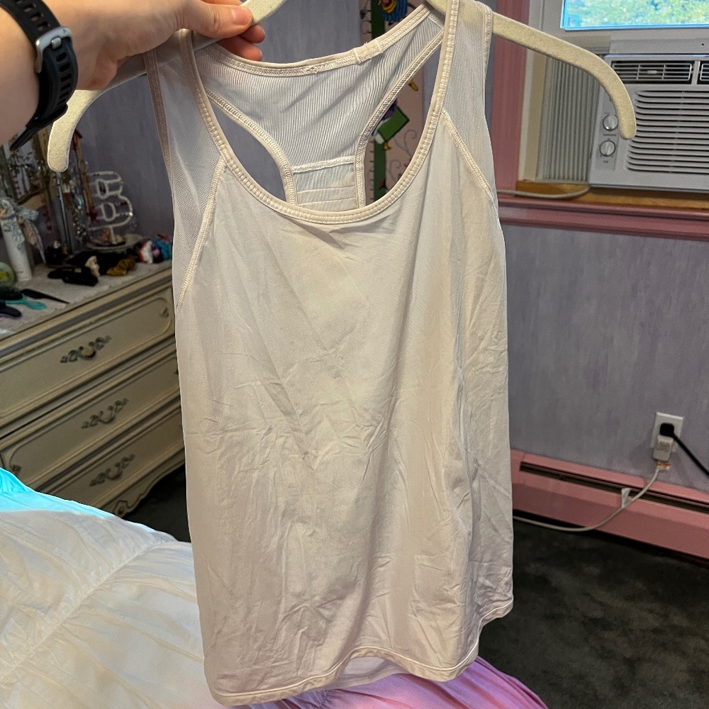 Lululemon white see through tank top, size 4